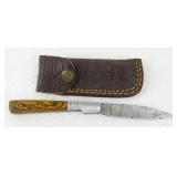 New Custom Damascus Pocket Knife with