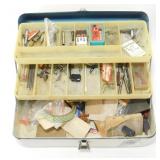 * Blue Cantilever Metal Tackle / Tool Box with