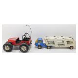 * 2 Antique Tonkas - Dune Buggy and Truck Trailer