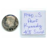 1970-S Proof Kennedy Half Dollar 40% Silver Coin