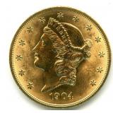 1904 Liberty Head $20 Gold Double Eagle