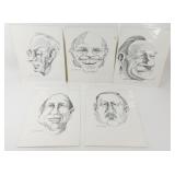 Four Drawings Done by and Signed by Mark Stinson