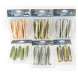 6 Packs of Slick Shads Made by Salmo - Dark Oil