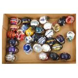 Box Lot of Assorted Mini NFL Helmets