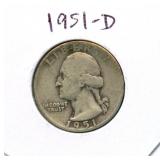1951-D Washington Silver Quarter