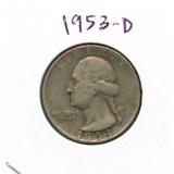 1953-D Washington Silver Quarter