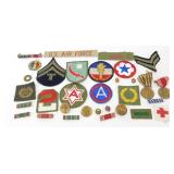 Assorted Lot of Military Patches, Ribbons, and
