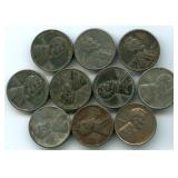 (10) 1943 WWII Steel Wheat Cents