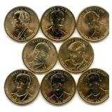 Uncirculated 8-Coins Presidential Dollar Set