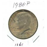 1986-P Uncirculated Kennedy Half Dollar