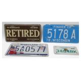 Group of 4 License Plates - 1978 Wisconsin