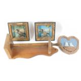 * Vintage Wooden Paper Towel Holder and Bird