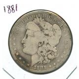 1881 Morgan Silver Dollar