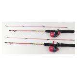** (2) 4' Zebco Fishing Rods with Matching Reels
