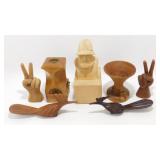 * Assorted Lot of Hand-Carved Wooden Sculptures