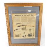 ** Framed 'Weapons of the Civil War' Poster /