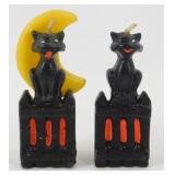 Vintage Gurley Halloween Black Cat on Fence with