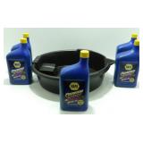 ** Oil Drain Pan & 4.5 Quarts of Napa 5-30 Coil