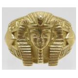 Men's Egyptian Pharaoh Ring Marked 18k - Most