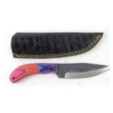 New Custom Hand-Forged Skinner Knife with Pink &