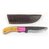 New Custom Hand-Forged Skinner Knife with Yellow