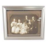 Antique Framed Wedding Portrait in Silver-Tone