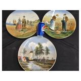 3 Wall Plates - Pair Saxony Germany and a