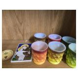 6 Fire King Coffee cups, Luciano Italy religious