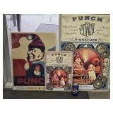 3 Punch Cigar Tin Advertising signs  look at