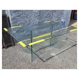 Plate Glass Table measures 72"× 42" 29.5"h look