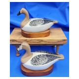 Pair Capt. E.B. Campbell canvasback Drake and