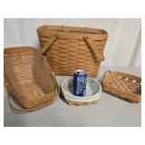 Baskets - 3  Longaberger Baskets and 1 Gerald