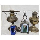 3 Lights - Arts and Crafts style leaded  stain
