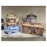 Asia Blue and White Porcelain 4 pc