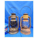 2 railroad kerosene lanterns.   Both Dietz.