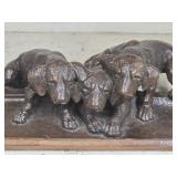 Wood carved Labrador Puppies desk set  measures