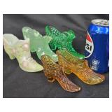 5 Fenton Glass Shoes / Slippers  2 hand