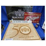 Cigar advertising lot l 3 metal 1 wood signs