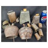 Group of European cow / Goat bells,  1 is broken.