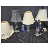 4 table lamps.  Assorted styles, makers and