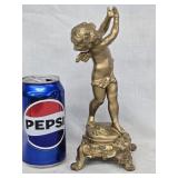 Cupid Victorian  sculpted metal statue, look at