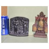 2 Cast Iron Bookends Dutch Milkmaid, a d the