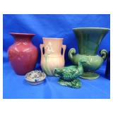 Weller, McCoy,  Ceramic goose, flower frog and
