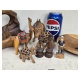 9 Wood Carving pieces, wood 1 piece  handled nut