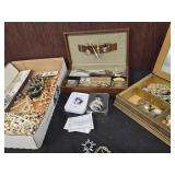 Costume Jewelry lot- necklaces,  pins, tie clips,