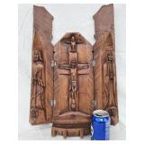 Christian Triptych , Portable Altar solid wood
