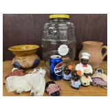Lot - McCoy Pottery  Spitoon, Redware Pitcher,