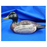 Miniature Mallard decoy duck signed Porterfield
