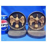 Pair cast iron bookends with Federal style eagle.