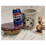 Longaberger Heart Basket, Hummel Figurine,